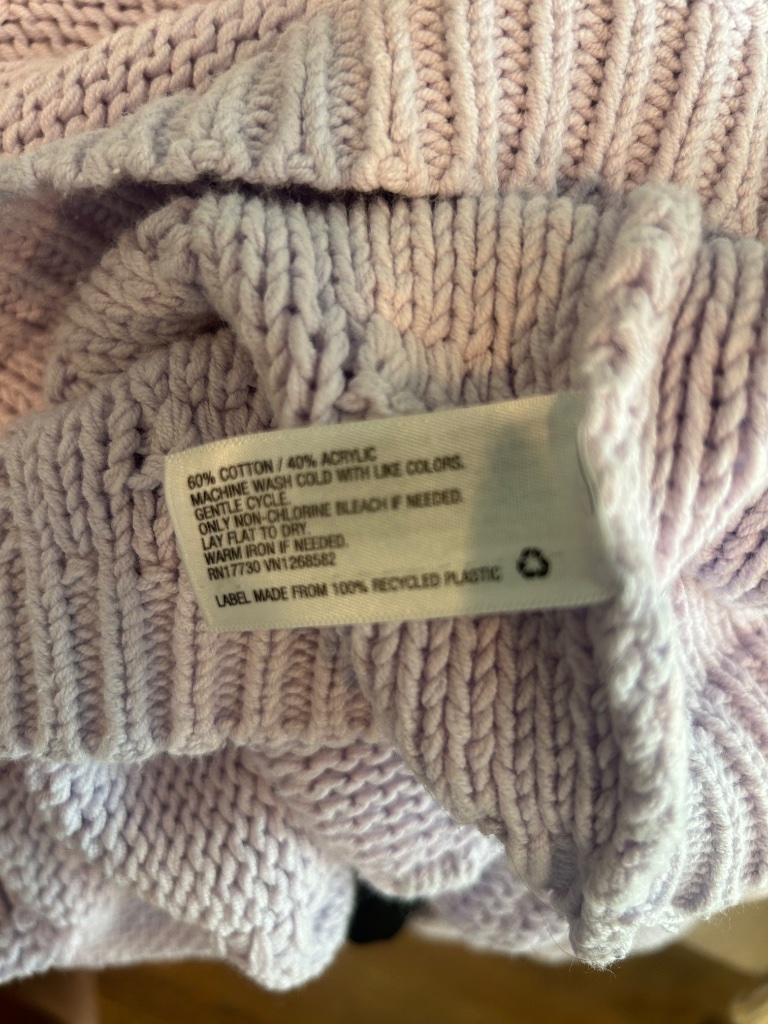 Sandy Liang Coquette Princesscore Lavender Cotton Blend Sweater — image 6 of 6
